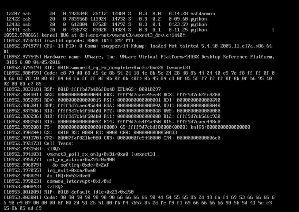 AnyBackup- AnyBackup  软件版控制台发起备份后系统宕机，系统界面提示：kernel BUG at drivers_net_vmxnet3_v